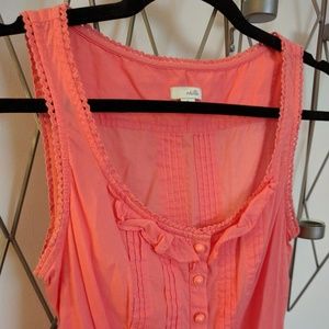 Darling salmon pink Odille sleeveless button down